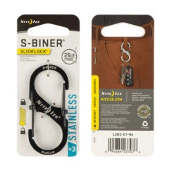 Nite Ize S-Biner® SlideLock® Stainless Steel Black